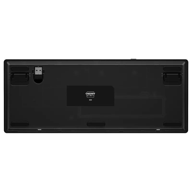 Belaidė žaidimų klaviatūra Cherry XTRFY K33 Compact 75% QWERTZ vokiškas USB + RF + Bluetooth RGB juoda
