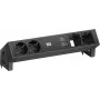 Maitinimo modulis Bachmann DESK2 su 2x CEE7/3 lizdais, 2x kompiuterių prievadais, 2x USB įkrovikliu 22W, juodas, 0.2m GST