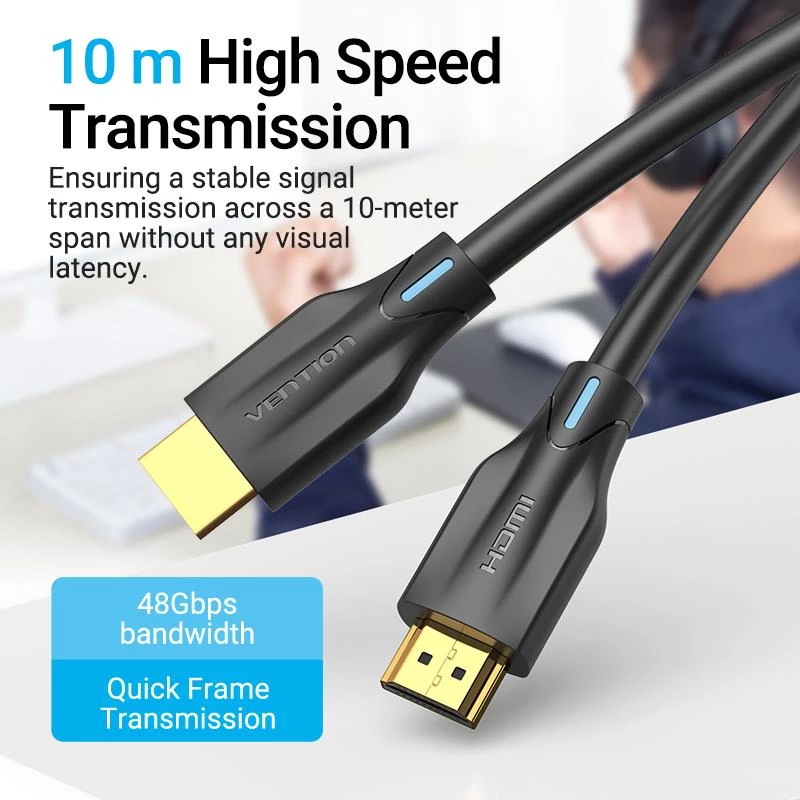 HDMI kabelis 8K/3M Juodas Aanbi Vention