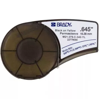 Ne lipni etiketė spausdintuvui Brady M21-375-C-342-YL, poliolefinas, geltona, 1,64 cm x 2,1 m