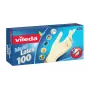 Vienkartinės latekso pirštinės VILEDA Multi Latex 100, smėlio spalvos, dydis S/M, 100 vnt.