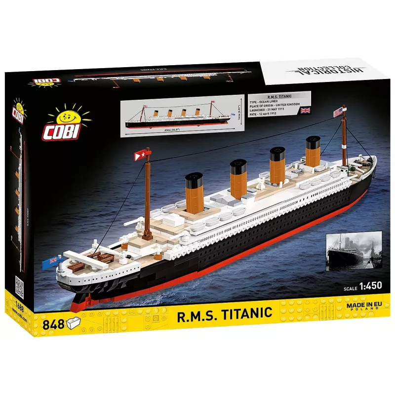 Konstruktorius Cobi R.M.S. Titanic modelis, 848 detalių, kolekcinis laivo modelis