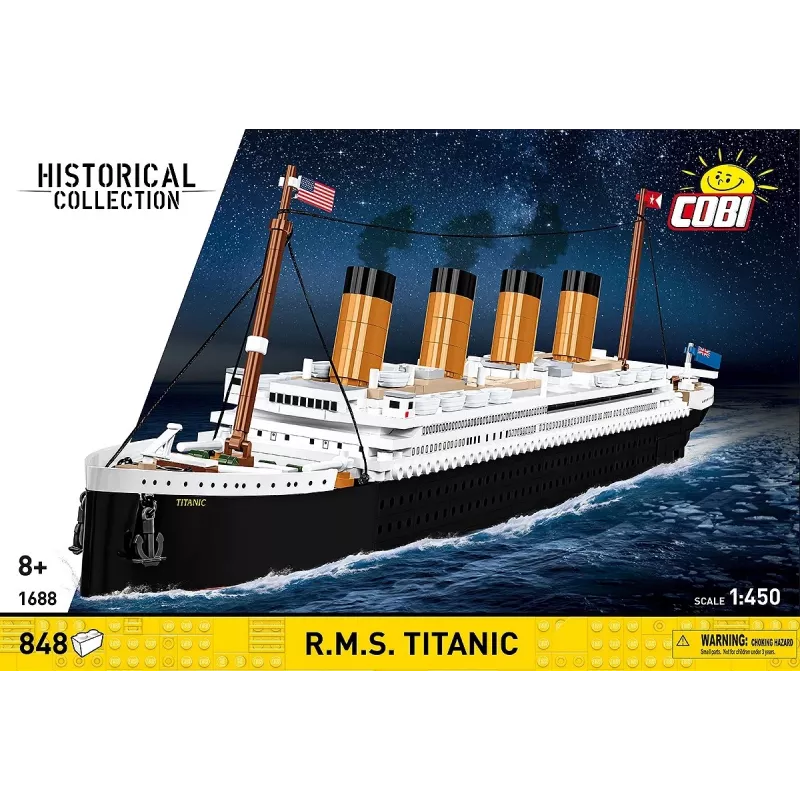 Konstruktorius Cobi R.M.S. Titanic modelis, 848 detalių, kolekcinis laivo modelis
