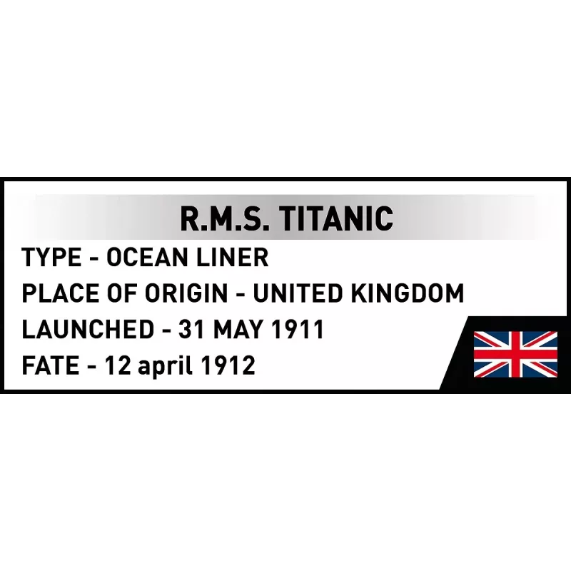 Konstruktorius Cobi R.M.S. Titanic modelis, 848 detalių, kolekcinis laivo modelis