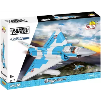 Cobi Mirage 2000-5F Modelis iš Plytelių, Ginkluotųjų Pajėgų Serija, 495 Dalys, Mastelis 1:48