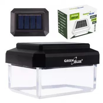 GreenBlue Solar LED stulpinis šviestuvas, 60x40mm, voko formos gaubtas, 3200K, GB125 WW