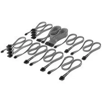 Corsair Premium Sleeved DC Cable Pro Kit, skirtas Type-5 maitinimo šaltiniams - juoda/balta