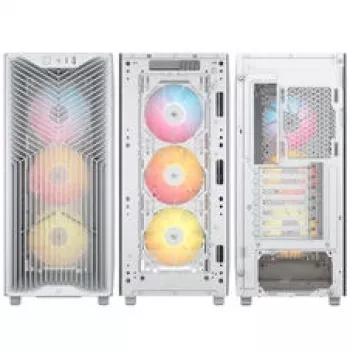 Corsair 3200D RS ARGB PC korpusas, Midi-Tower, ATX, grūdintas stiklas - Baltas