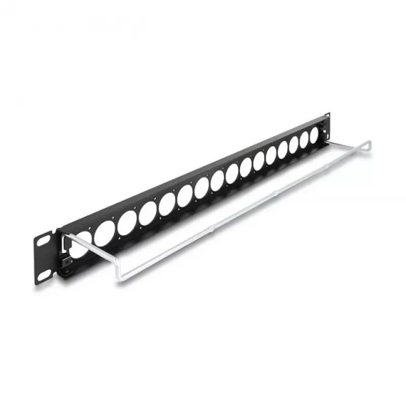 Patch Panel DeLOCK 19 colių D-Type 16 prievadų 1U juodas modelis 67058