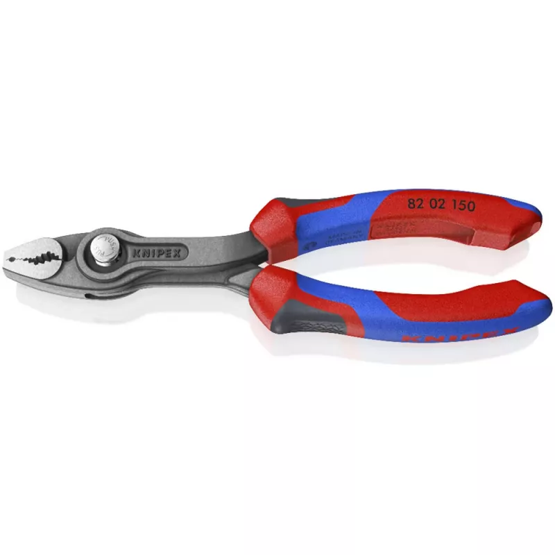 KNIPEX TwinGrip priekinė griebimo replė 82 02 150 (raudona/mėlyna, ilgis 150 mm)