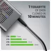 Išorinė dėžutė AXAGON EEM2-20GD USB-C 20 Gbps dviems M.2 NVMe SSD diskams su aparatiniu klonavimu