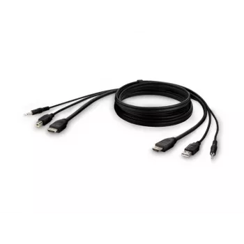 KVM kabelis Belkin F1DN1CCBL – HDMI į USB A/B su garsu, USB klaviatūros/pelės prievadais, 3 m