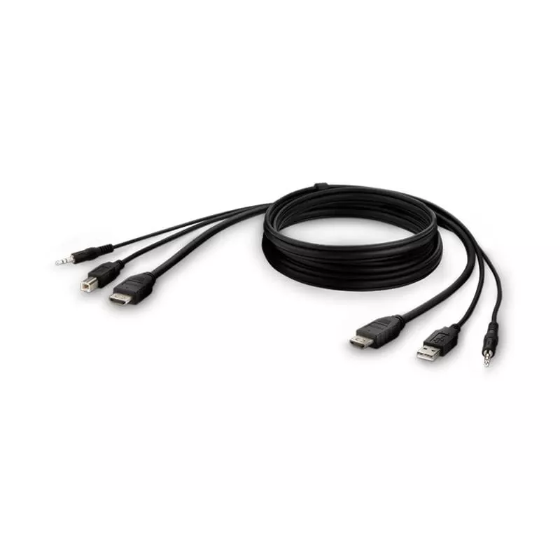 KVM kabelis Belkin F1DN1CCBL – HDMI į USB A/B su garsu, USB klaviatūros/pelės prievadais, 3 m