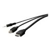 KVM kabelis Belkin F1DN1CCBL – HDMI į USB A/B su garsu, USB klaviatūros/pelės prievadais, 3 m
