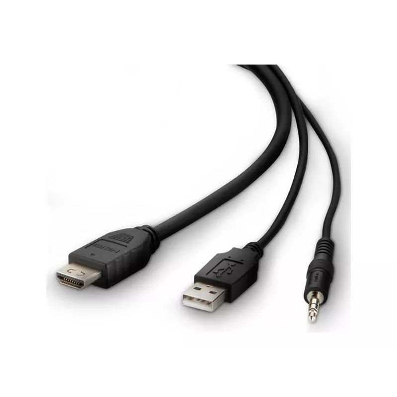 KVM kabelis Belkin F1DN1CCBL – HDMI į USB A/B su garsu, USB klaviatūros/pelės prievadais, 3 m