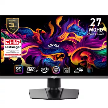 MSI MPG 271QRXDE QD-OLED monitorius 67,3 cm (26,5 col.) 2560 x 1440 pikseliai Wide Quad HD juodas