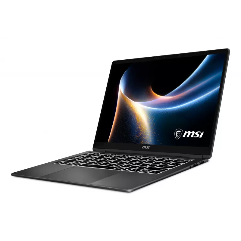 Hibridinis 2-in-1 nešiojamas kompiuteris MSI Prestige 14 Flip AI+ D3MTG-055 – Intel Core Ultra 9 386H, 14 colių Full HD+ lietimui jautrus ekranas, 32 GB LPDDR5x, 2 TB SSD, Wi‑Fi 7, Windows 11 Home