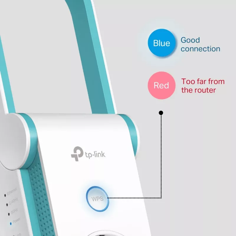 TP-Link RE365 tinklo stiprintuvas Wi-Fi kartotuvas baltas 10,100 Mbit/s