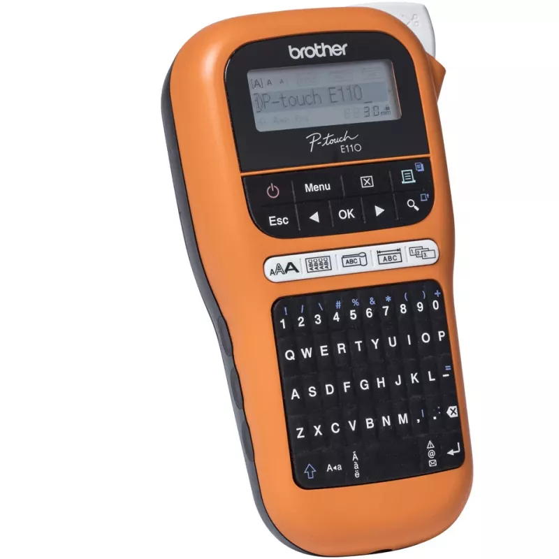 Etikečių spausdintuvas Brother PT-E110VP, terminis, spalvotas, 180x180 DPI, 20 mm/s, TZe, QWERTY