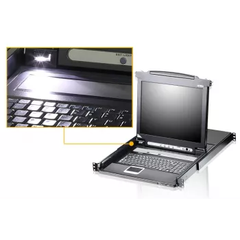 ATEN CL5708N konsolė su 19 colių ekranu, 1U, juoda