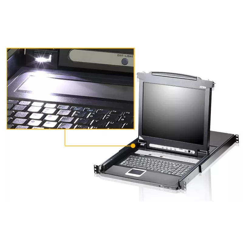 ATEN CL5708N konsolė su 19 colių ekranu, 1U, juoda