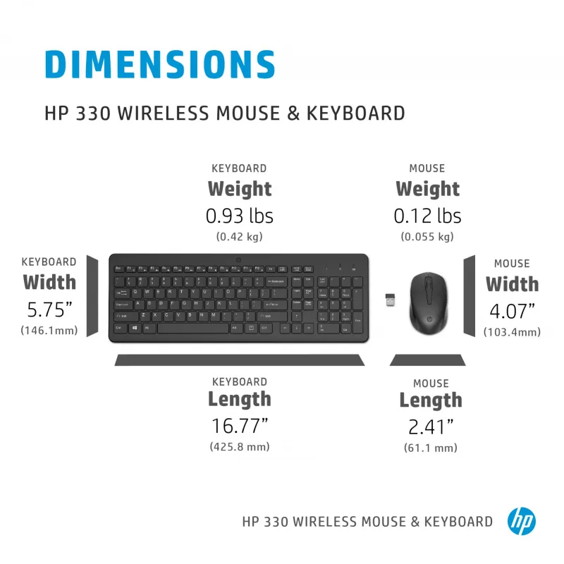 Belaidis klaviatūros ir pelės rinkinys HP 330