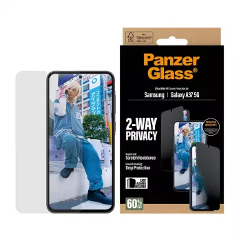 Apsauginis stiklas PanzerGlass Privacy Samsung Galaxy A37 Ultra-WideFit PG90806, privatumo filtras