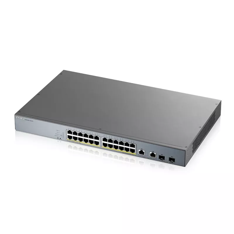 Zyxel GS1350-26HP-EU0101F valdomas L2 gigabaitinis Ethernet komutatorius su PoE, pilkas