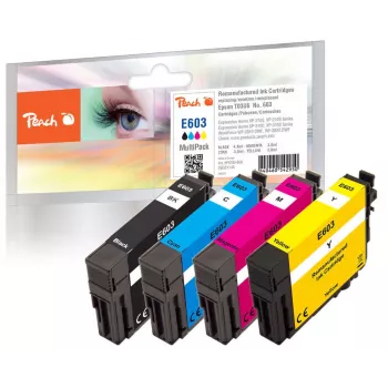 Peach PI200-868 rašalo kasetė 4 vnt. Suderinama Standartinė talpa Juoda, Žydra, Purpurinė, Geltona