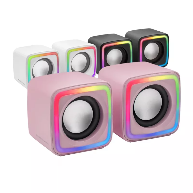 Mars Gaming MSCUBEP Pink RGB kompiuteriniai garsiakalbiai 8W DSP garso procesorius