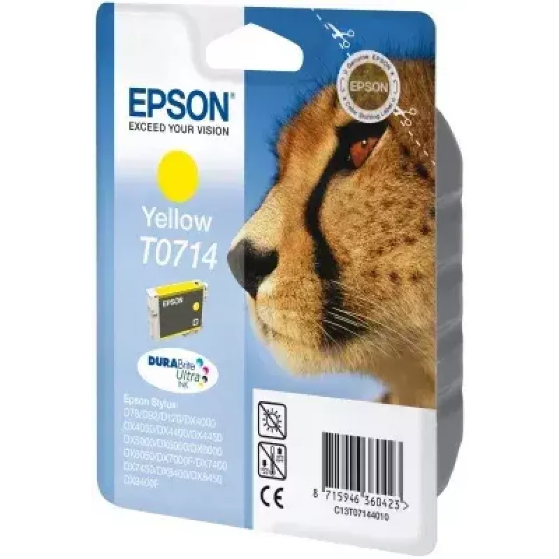 Epson Cheetah Singlepack Yellow T0714 DURABrite Ultra rašalinė kasetė