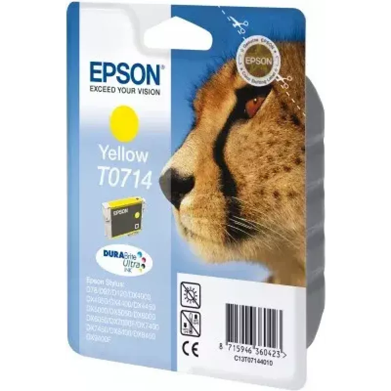 Epson Cheetah Singlepack Yellow T0714 DURABrite Ultra rašalinė kasetė