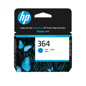 HP 364 Cyan original rašalo kasetė, mėlyna, 1 vnt., 300 puslapių