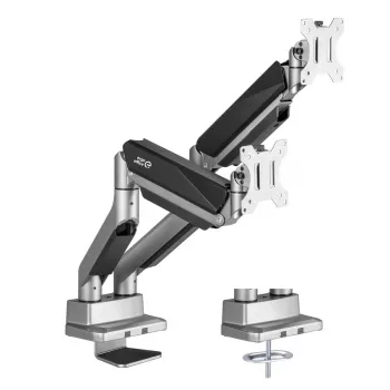 Universalaus ergonominio biuro dviejų monitorių stalinis laikiklis, dujinis spyruoklinis 17-35 15kg, VESA 75x75 / 100x100, ER-446