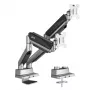 Universalaus ergonominio biuro dviejų monitorių stalinis laikiklis, dujinis spyruoklinis 17-35 15kg, VESA 75x75 / 100x100, ER-446