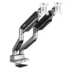 Universalaus ergonominio biuro dviejų monitorių stalinis laikiklis, dujinis spyruoklinis 17-35 15kg, VESA 75x75 / 100x100, ER-446