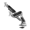 Universalaus ergonominio biuro dviejų monitorių stalinis laikiklis, dujinis spyruoklinis 17-35 15kg, VESA 75x75 / 100x100, ER-446
