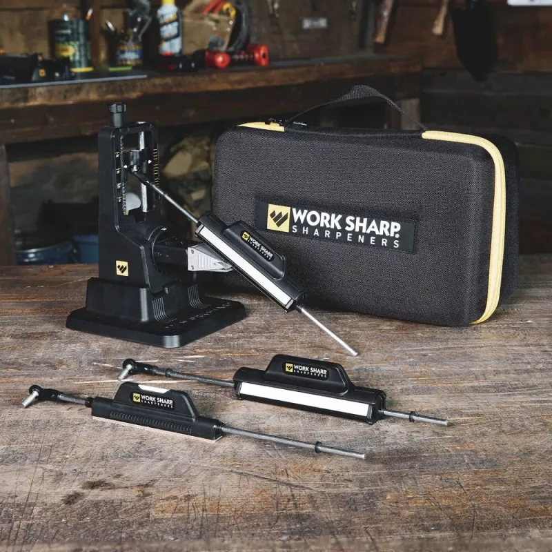 Galąstuvas traukiamas Work Sharp Precision Adjust Elite 09DX066 – reguliuojamas kampas, deimantiniai akmenys, odinis apdaila, nailono korpusas