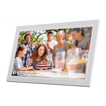 Denver PFF-1503WMK2 15.6 colių Wi-Fi skaitmeninis nuotraukų rėmelis, baltas
