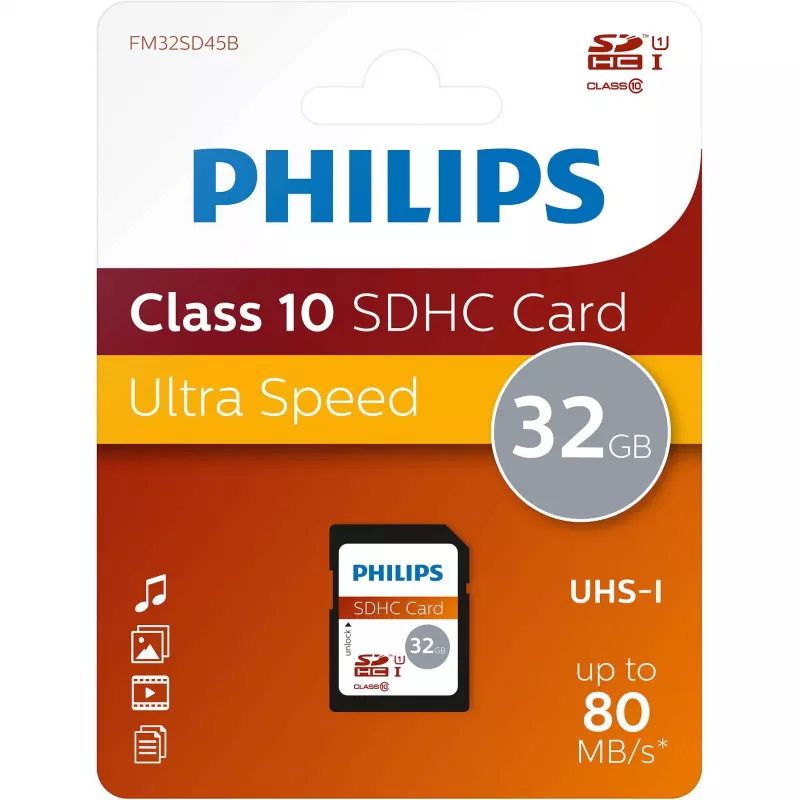 Philips FM32SD45B/10 32 GB SDHC UHS-I Class 10 atminties kortelė