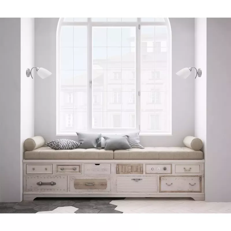 Sieninis šviestuvas ActiveJet NIKITA nikelio spalvos, vienas šviesos šaltinis, E27, IP20, 220–240V, max 60W