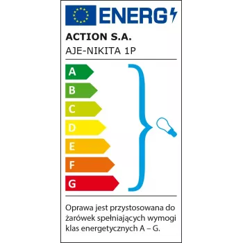Sieninis šviestuvas ActiveJet NIKITA Patyna E27 vieno lempos lizdo, metalinis korpusas, IP20, 220–240 V, 60 W, baltas stiklas