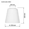 Gaubtas šviestuvui ActiveJet EMILY stiklinis, baltas — skersmuo 12 cm, kaklelis 40 mm, aukštis 120 mm
