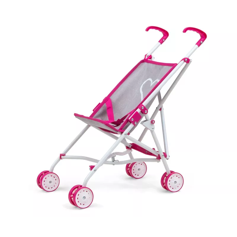 Vežimėlis lėlėms milly mally Julia Prestige Pink kompaktiškas lengvas modelis 2722