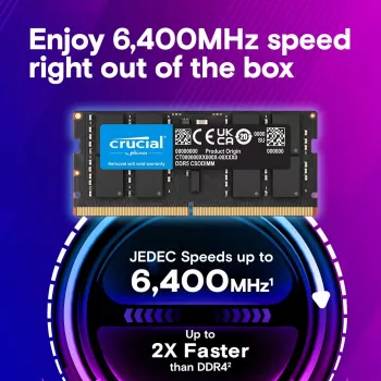 Nešiojamo kompiuterio atmintis DDR5 CSODIMM 32GB (1×32GB) / 6400 CL52