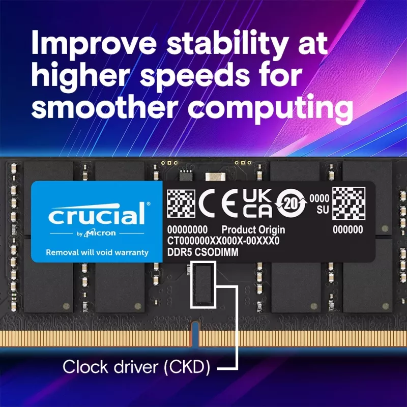 Nešiojamo kompiuterio atmintis DDR5 CSODIMM 32GB (1×32GB) / 6400 CL52