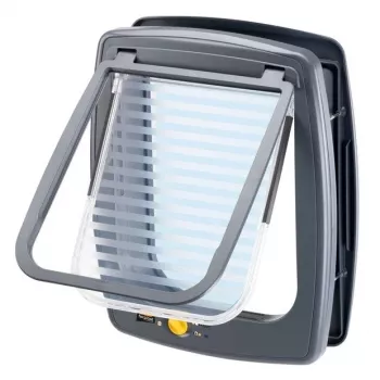 Gyvūnų durys FERPLAST Swing 11 pilkos – šunų ir kačių durys – 31 x 9,6 x 38,4 cm