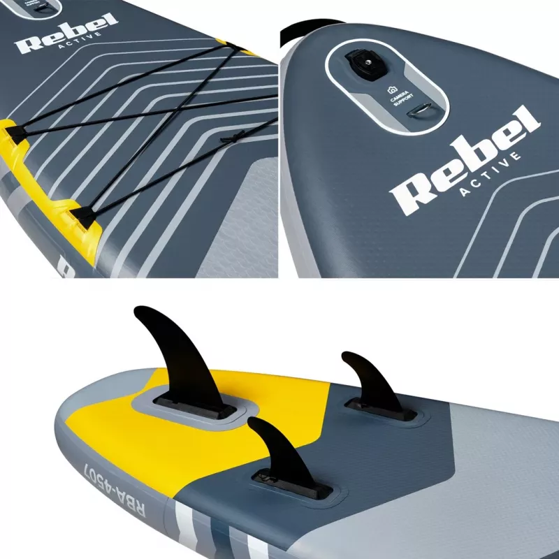 Pripučiama SUP lenta Rebel ACTIVE 350x81x15 cm komplektas - modelis RBA-4500, universali ir turistinė irklenė