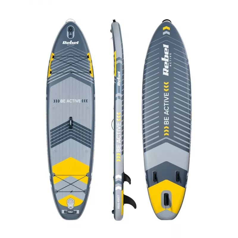 Pripučiama SUP lenta Rebel ACTIVE 350x81x15 cm komplektas - modelis RBA-4500, universali ir turistinė irklenė