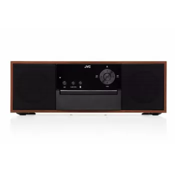 Mini bokštinė muzikos sistema JVC RD-E761, 2x8W RMS, Bluetooth 4.2, USB, CD, FM, medinis korpusas, juoda